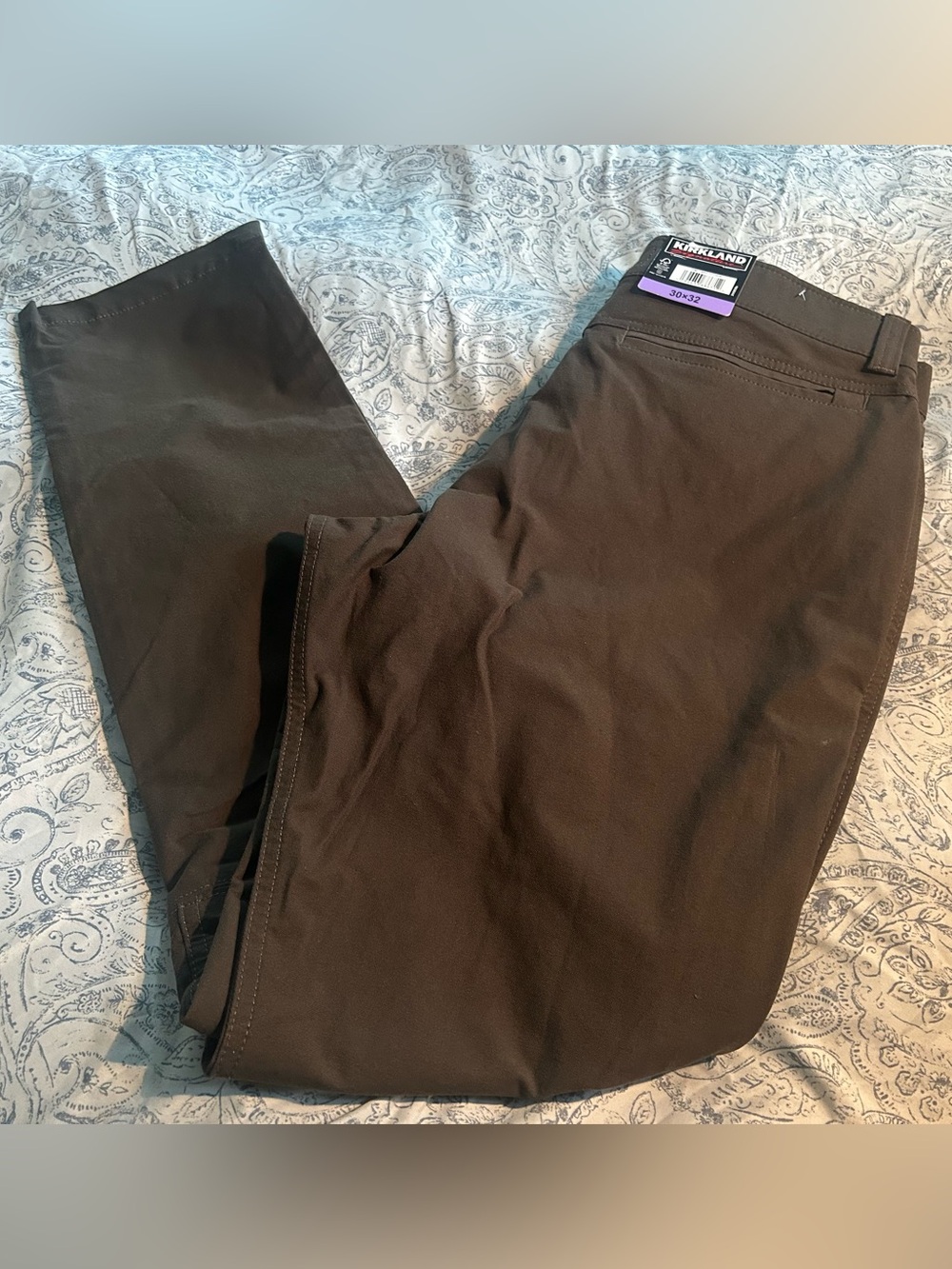 Kirkland Signature Men's Dark Brown Chinos - Straight Leg